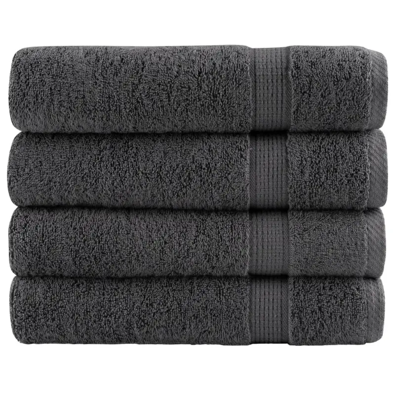 Ręczniki premium, SOLUND, 4 szt., antracytowe, 100x150 cm, 600 g/m²