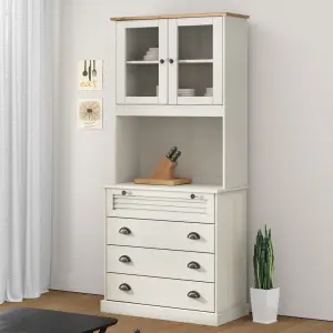 Kredens VIGO, biały, 80x40x176 cm, lite drewno sosnowe