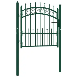 Brama ogrodzeniowa EMMEN z kolcami stalowa 104x97 cm zielona