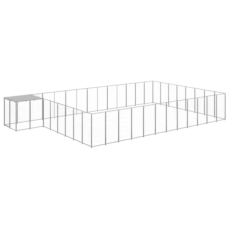 Kojec dla psa, srebrny, 30,25 m², stalowy