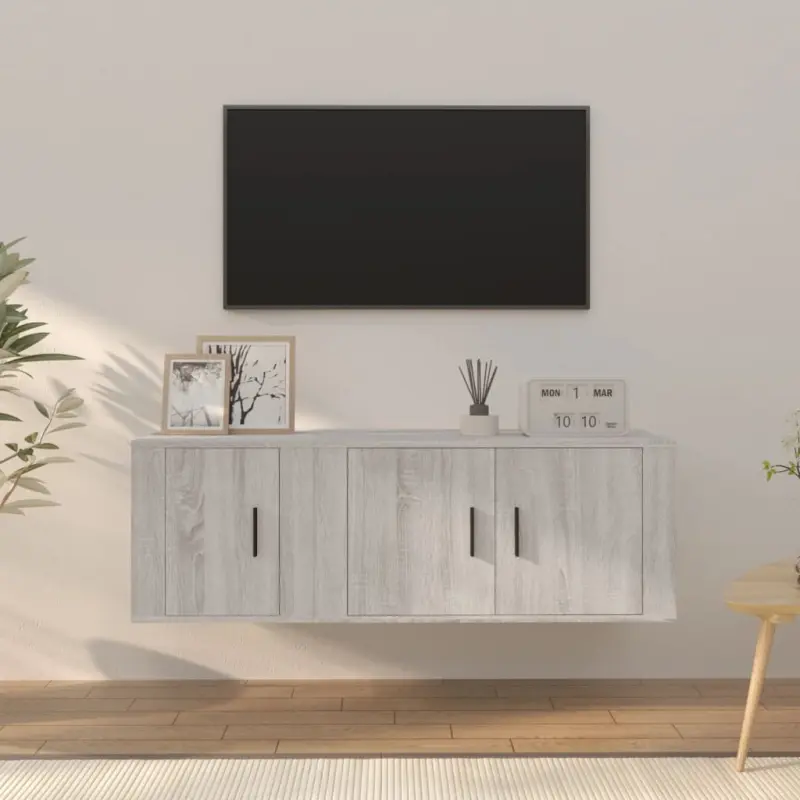 Zestaw 2 szafek pod TV, szary dąb sonoma