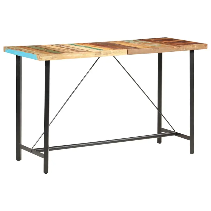 Stolik barowy, 180x70x107 cm, lite drewno z odzysku