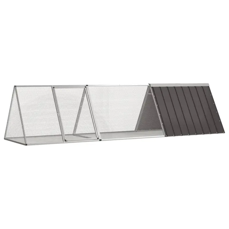 Klatka dla królika antracytowa 302,5x80,5x71 cm ocynkowana stal