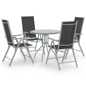 5-cz. zestaw mebli jadalnianych do ogrodu, aluminium/textilene
