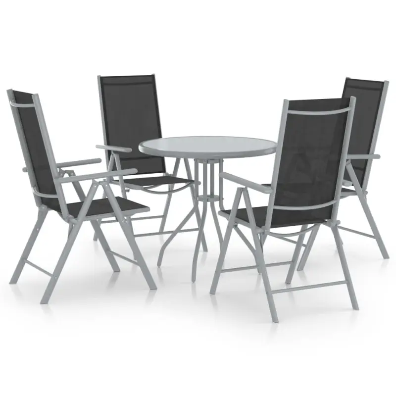 5-cz. zestaw mebli jadalnianych do ogrodu, aluminium/textilene