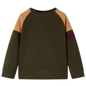Bluza dziecięca, kolor ciemne khaki i camelowy, 140