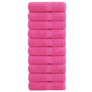 Ręczniczki premium SOLUND, 10 szt., różowe, 30x50 cm, 600 g/cm²
