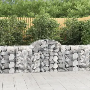 Kosze gabionowe, 11 szt, 200x50x80/100 cm, galwanizowane żelazo
