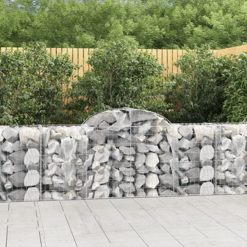Kosze gabionowe, 11 szt, 200x50x80/100 cm, galwanizowane żelazo