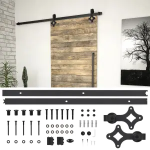 System do montażu drzwi przesuwnych SKIEN, 183 cm, stal, czarny