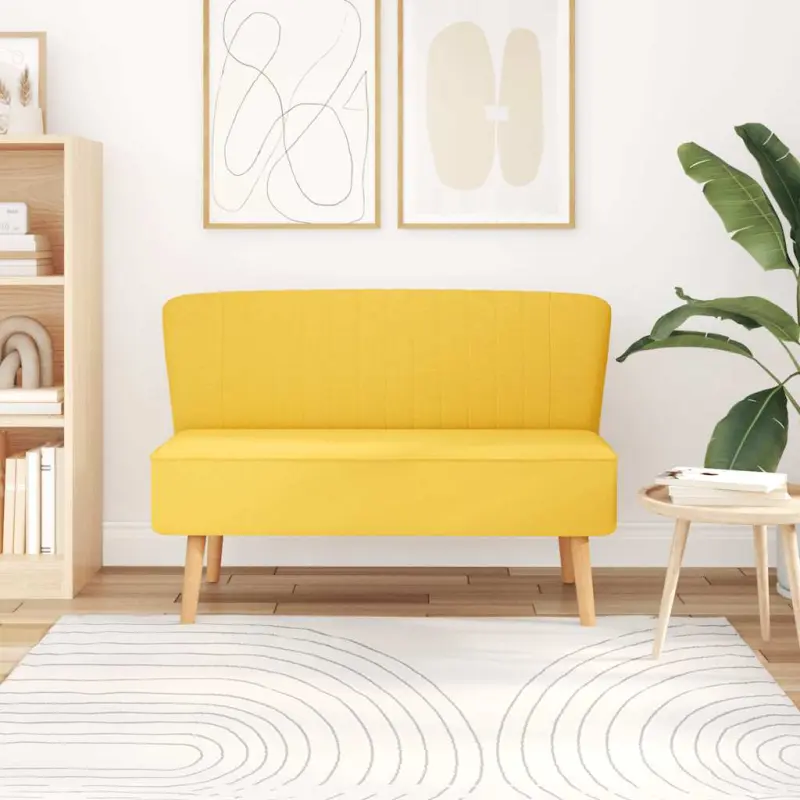Sofa 117x55,5x77 cm, żółty materiał