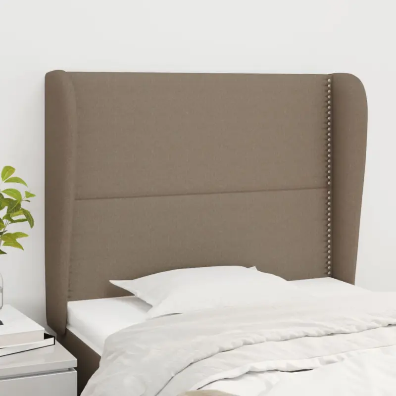 Zagłówek uszak, taupe, 93x23x118/128 cm, tkanina