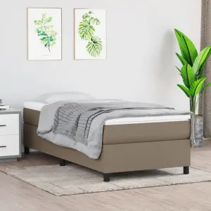 Łóżko kontynentalne Taupe 80x200 cm Tkanina