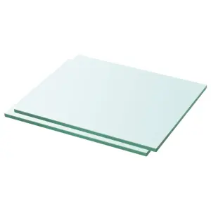 Półki, 2 szt., panel z przezroczystego szkła, 30 x 20 cm