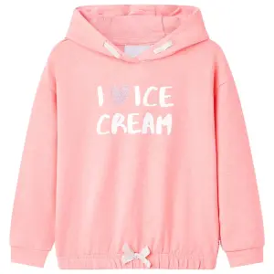 Bluza dziecięca z kapturem, jasnoróżowa, 128