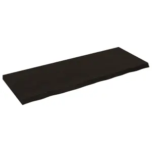 Blat stołu, ciemnobrązowy, 160x60x(2-6) cm, lite drewno dębowe