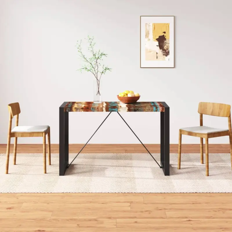 Stół do jadalni z litego drewna odzyskanego, 120 cm