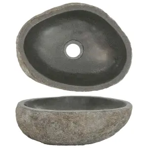 Umywalka z kamienia rzecznego, owalna, (29-38)x(24-31) cm