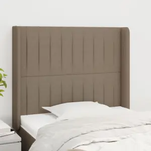 Zagłówek uszak, taupe, 93x16x118/128 cm, tkanina