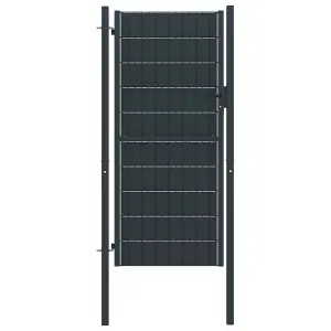 Brama ogrodzeniowa PVC i stalowa 100x124 cm Antracyt