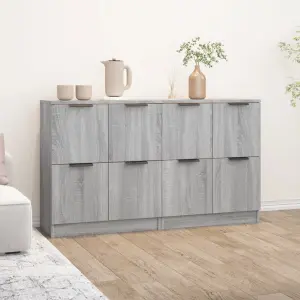Komody, 2 szt., szary dąb, 60x30x70 cm, materiał drewnopochodny