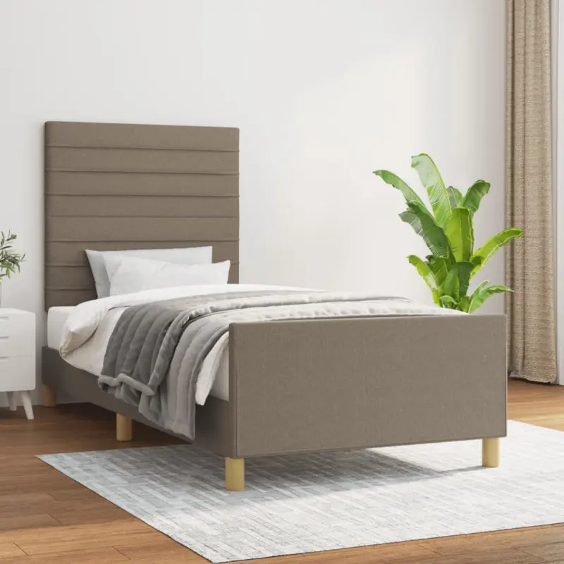 Rama łóżka bez materaca Taupe 90x190 cm Tkanina