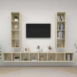 Wiszące szafki TV, 4 szt., dąb sonoma, płyta wiórowa