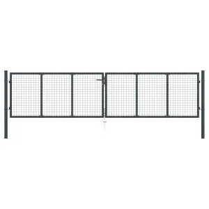 Brama ogrodowa z siatki ocynkowanej, stal 400x100 cm, szara