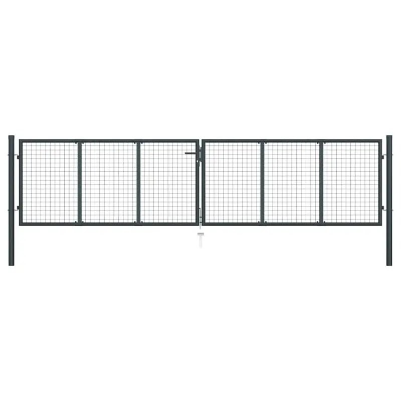 Brama ogrodowa z siatki ocynkowanej, stal 400x100 cm, szara