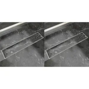 Odpływ prysznicowy liniowy, 2 szt., 530x140 mm, stal nierdzewna