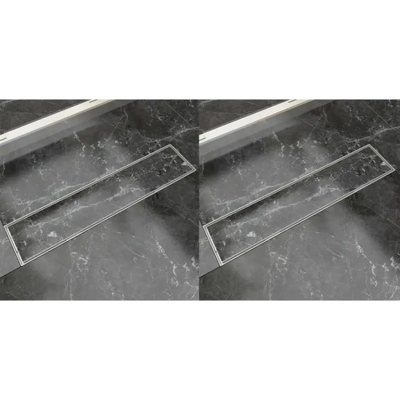 Odpływ prysznicowy liniowy, 2 szt., 530x140 mm, stal nierdzewna