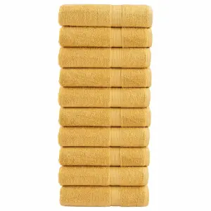 Ręczniki premium, SOLUND 10 szt., złote, 100x150 cm, 600 g/m²
