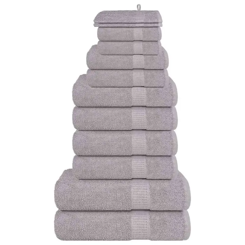 12-cz. zestaw ręczników, FROGN, szary, 360 g/m²