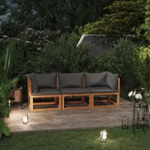 Meble ogrodowe 3-osobowa sofa z litego drewna akacjowego i poduszkami