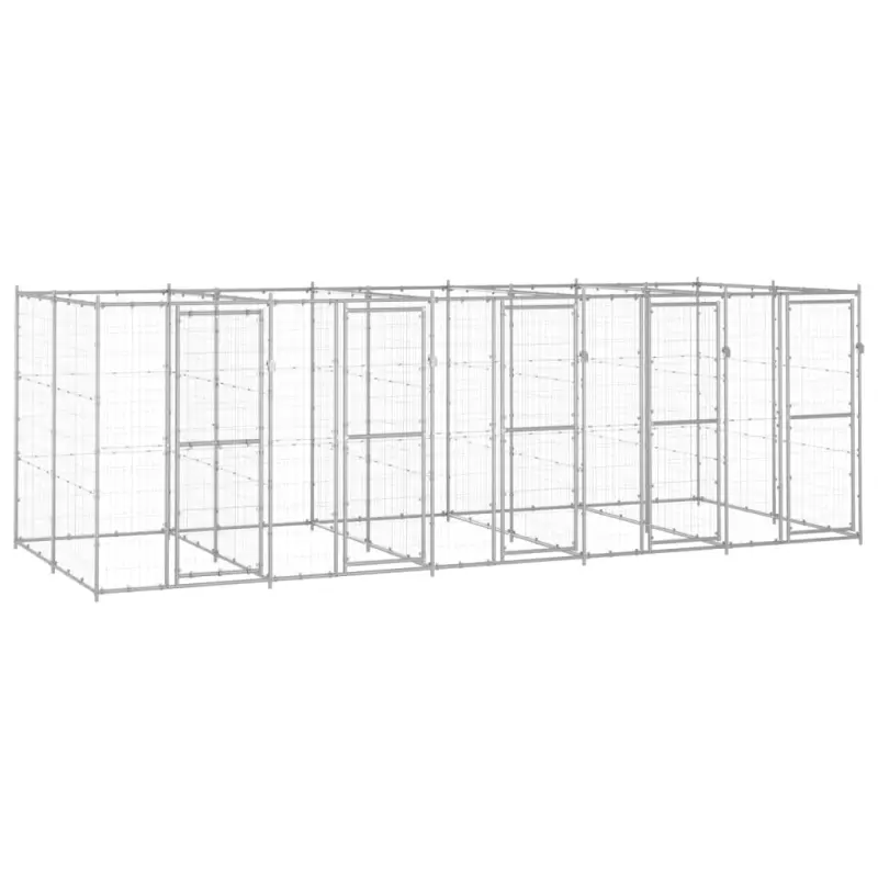 Kojec zewnętrzny dla psa, stal galwanizowana, 12,1 m²
