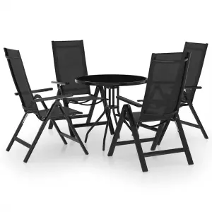 Meble ogrodowe 5-cz. zestaw bistro aluminiowy czarny antracytowy