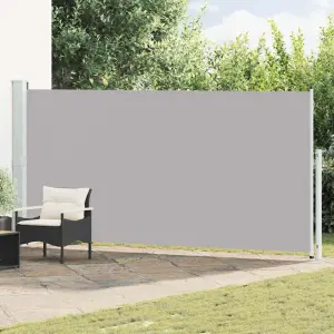 Zwijana markiza boczna na taras, 180x500 cm, szara