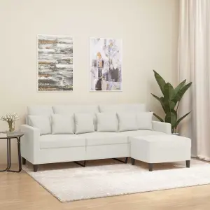 Sofa 3-osobowa, kremowa, 180 cm, tapicerowana aksamit