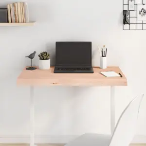 Blat stołu, 80x50x(2-6) cm, surowe lite drewno dębowe