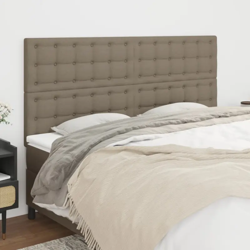 Zagłówek taupe 200x5x118/128 cm materiał