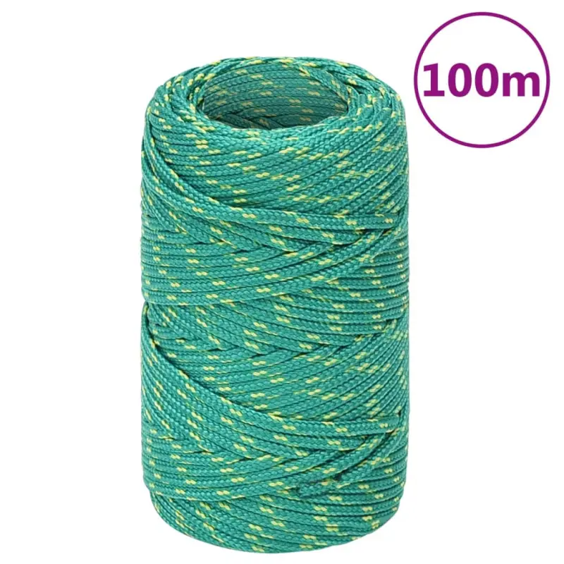 Linka żeglarska, zielona, 2 mm, 100 m, polipropylen