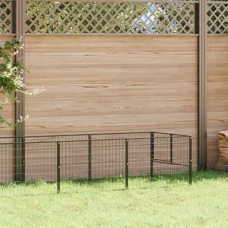 Kojec dla psa, czarny, 5 m², stalowy