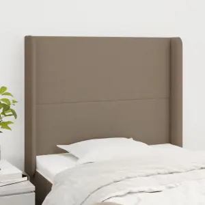 Zagłówek uszak, taupe, 103x16x118/128 cm, tkanina