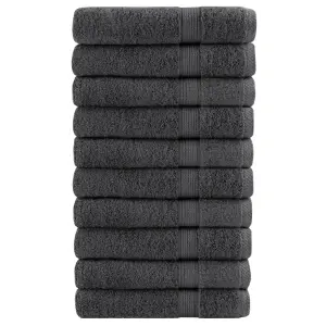 Ręczniki premium, SOLUND, 10 szt., antracytowe, 80x200 cm, 600 g/m²