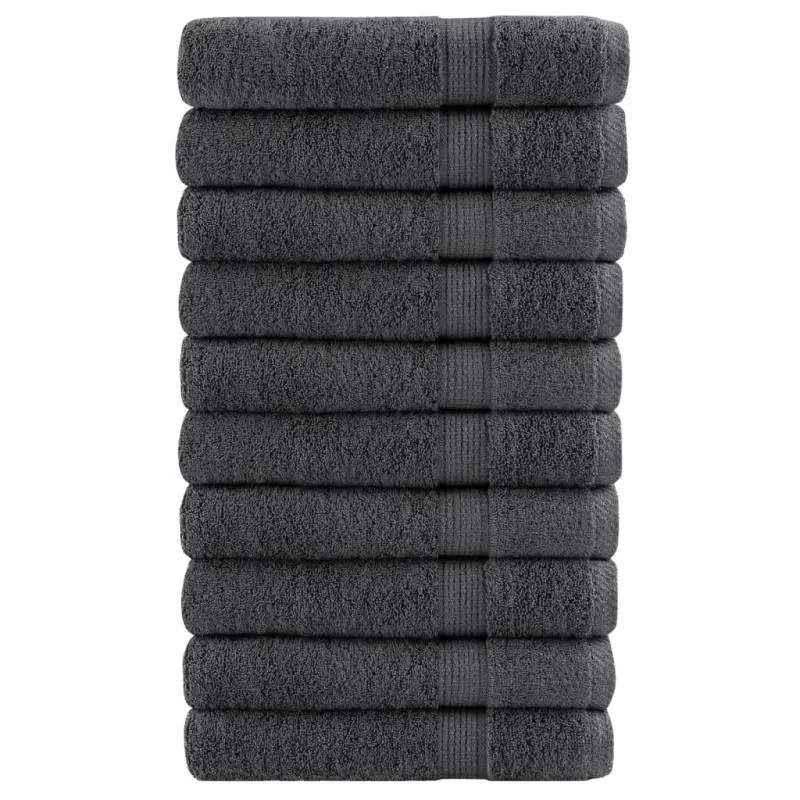 Ręczniki premium, SOLUND, 10 szt., antracytowe, 80x200 cm, 600 g/m²