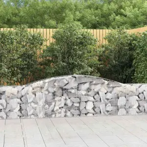 Kosze gabionowe, 4 szt, 400x30x60/80 cm, galwanizowane żelazo