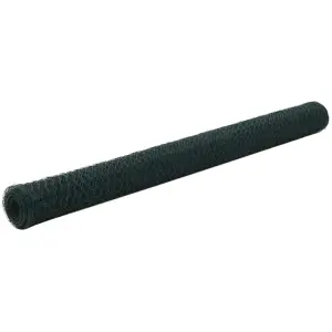 Ogrodzenie z siatki, stal i PVC, 25x1,5 m, zielone