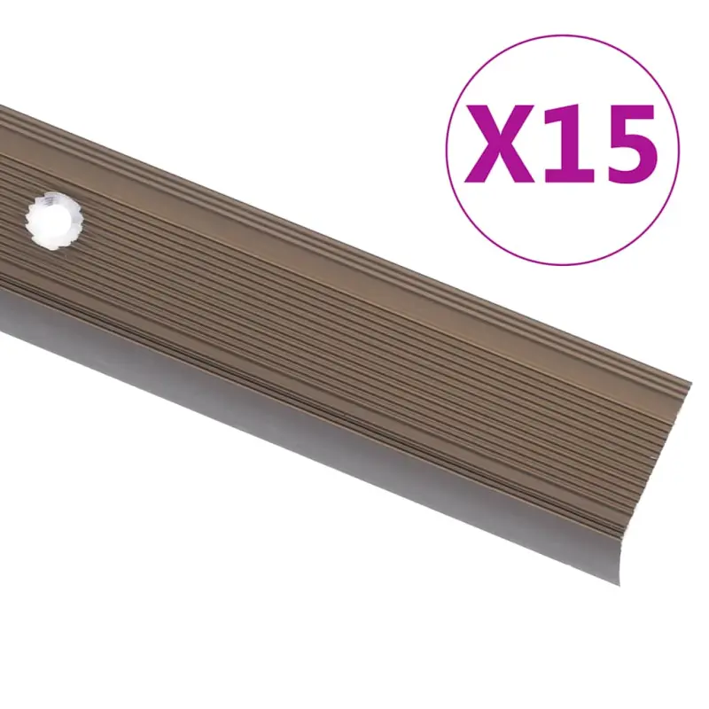 Listwy schodowe w kształcie litery L 15 szt. Aluminium 90 cm