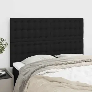 Zagłówek czarny 144x5x118/128 cm materiał