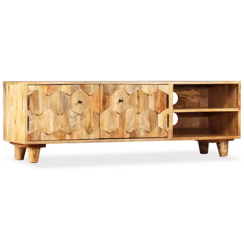Szafka pod telewizor z litego drewna mango, 118x35x40 cm